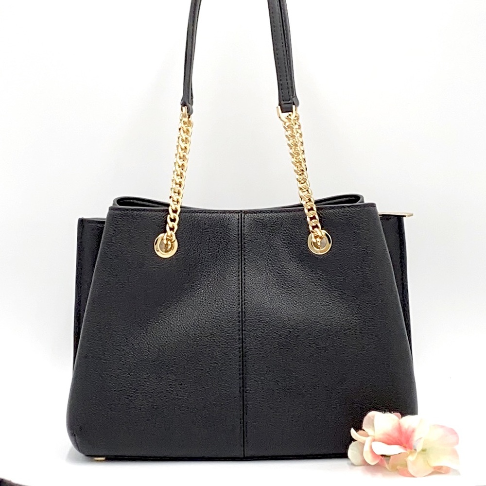 MICHAEL KORS TEAGEN LG LONG DROP SATCHEL BLACK - Picture 3 of 16